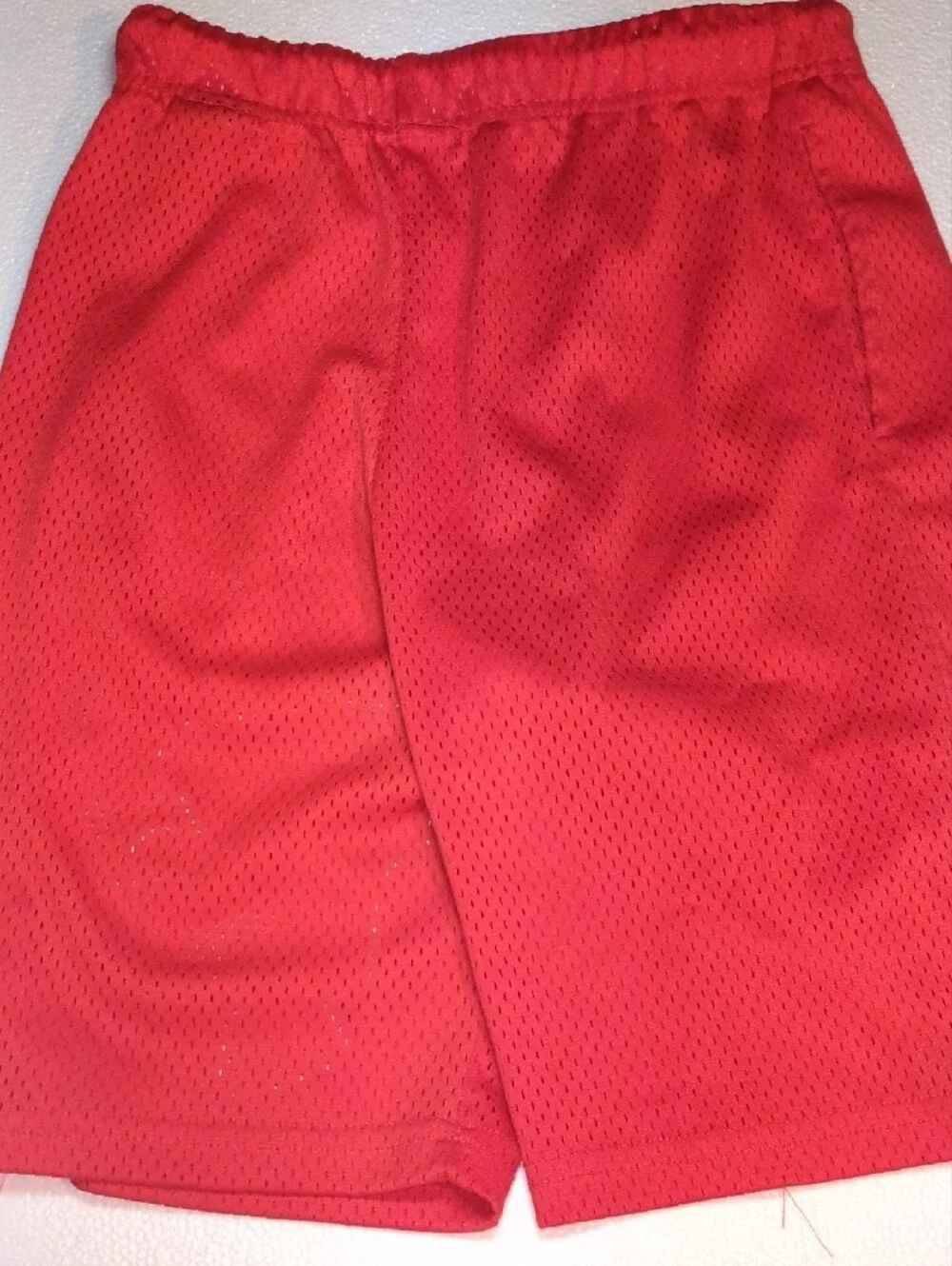Kid's Black Pike No Limits Red Athletic Mesh Shorts with Bear Patch 10-12 Yrs